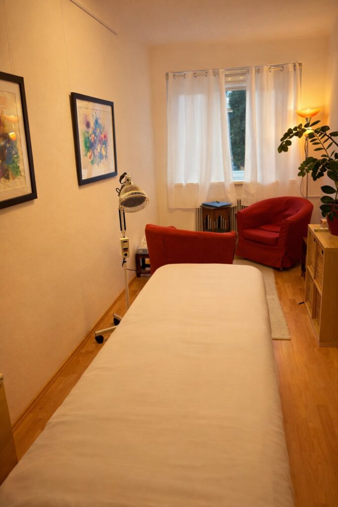 Behandlungsliege im Praxisraum von NeoOsteo in der Körösistraße 170, Graz